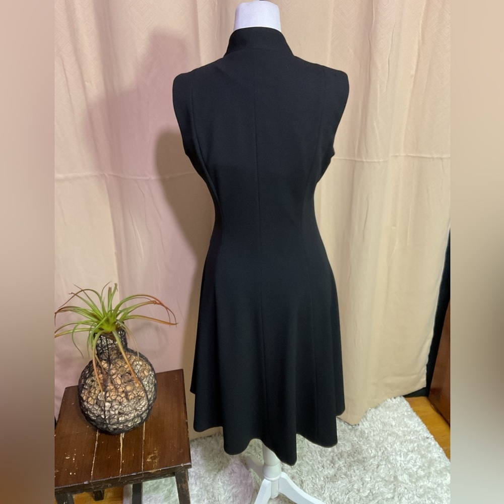 Calvin Klein Scuba Crepe A Line Logo Zip Dress - Picture 9 of 14